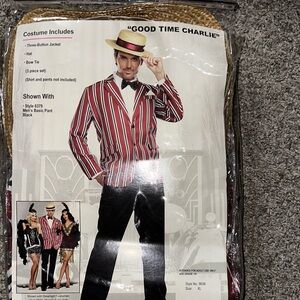 California Costumes Roaring 20s Red and Black Striped Men's Shirt